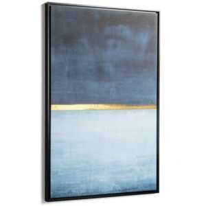 Modro zlatý abstraktní obraz Kave Home Wrigley 90 x 60 cm