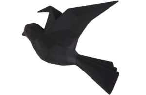 Time for home Černá nástěnná dekorace Origami Bird M