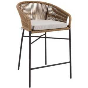 Béžová pletená barová židle Kave Home Yanet 65 cm