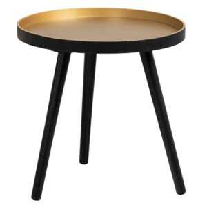 Hoorns Černo zlatý jasanový konferenční stolek Aisha  Ø 41 cm