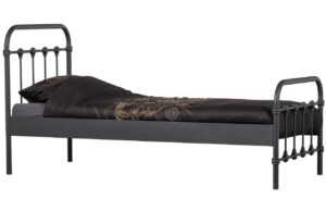Hoorns Černá kovová postel Messie 90 x 200 cm