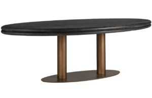 Černý dubový jídelní stůl Richmond Macaron 235 x 110 cm