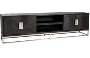 Černo stříbrný dubový TV stolek Richmond Blackbone 220 x 42