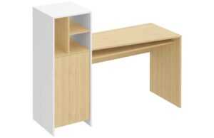 Bílý dubový pracovní stůl TEMAHOME Mitch 130 x 50 cm