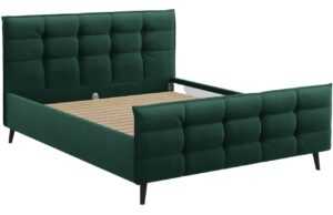 Zelená látková dvoulůžková postel MICADONI Bruce 160 x 200 cm