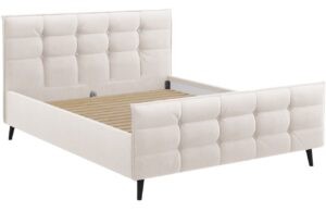 Béžová látková dvoulůžková postel MICADONI Bruce 140 x 200 cm