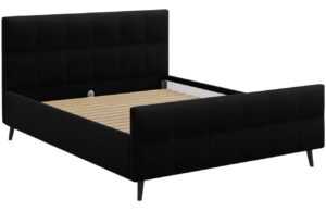 Černá sametová dvoulůžková postel MICADONI Gigi 180 x 200 cm
