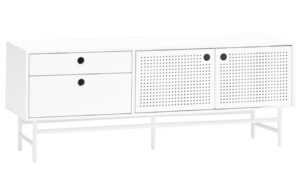 Bílý lakovaný TV stolek Teulat Punto 140 x 40 cm