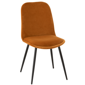 Oranžová sametová jídelní židle J-line Loko