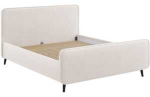 Béžová látková dvoulůžková postel MICADONI Kaia 160 x 200 cm