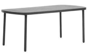 Tmavě šedý kovový zahradní stůl Kave Home Joncols 180 x 90 cm