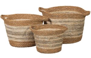 Hoorns Set tří dekorativních košíků z přírodních vláken Ula 35/30/25 cm