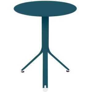 Modrý kovový stůl Fermob Rest'O Ø 60 cm