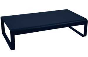 Tmavě modrý hliníkový zahradní konferenční stolek Fermob Bellevie 138 x 80 cm