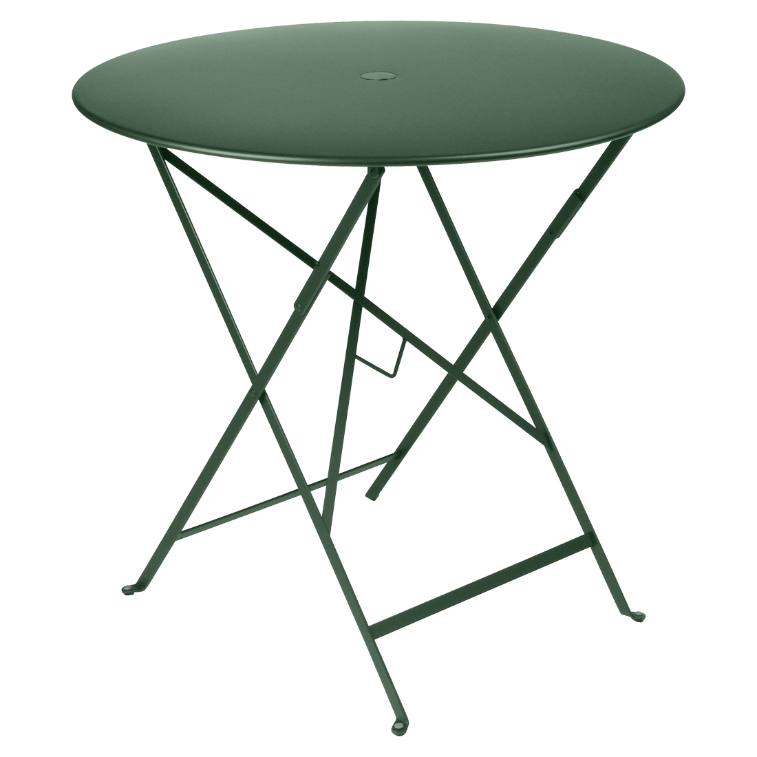 Tmavě zelený kovový skládací stůl Fermob Bistro Ø 77 cm