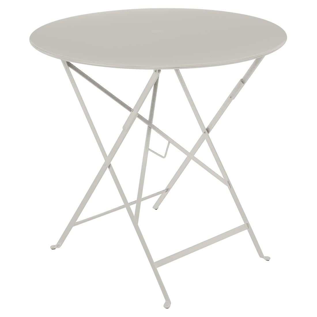 Světle šedý kovový skládací stůl Fermob Bistro Ø 77 cm