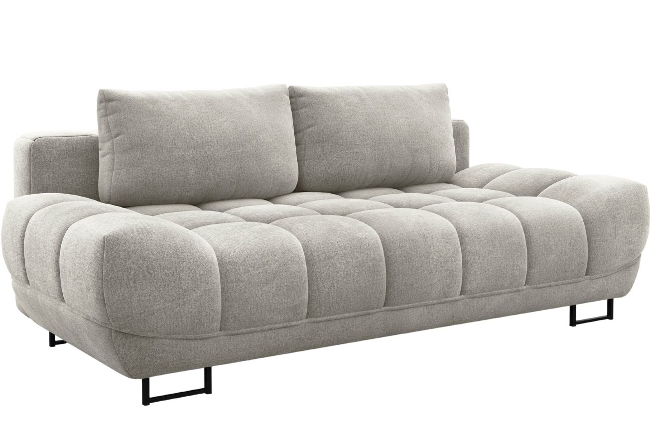 Světle šedá sametová třímístná rozkládací pohovka Windsor & Co Cirrus 215 cm