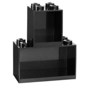 Set dvou černých nástěnných polic LEGO® Brick