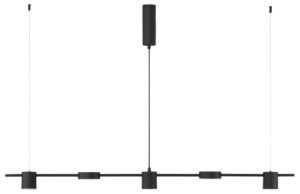 Černé kovové závěsné LED světlo Nova Luce Nordik 127 cm