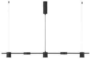 Černé kovové závěsné LED světlo Nova Luce Nordik 127 cm