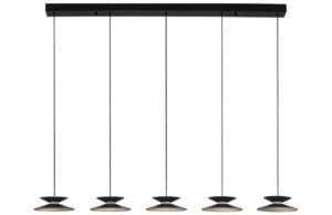 Černé kovové závěsné LED světlo Nova Luce Morfi 132 cm