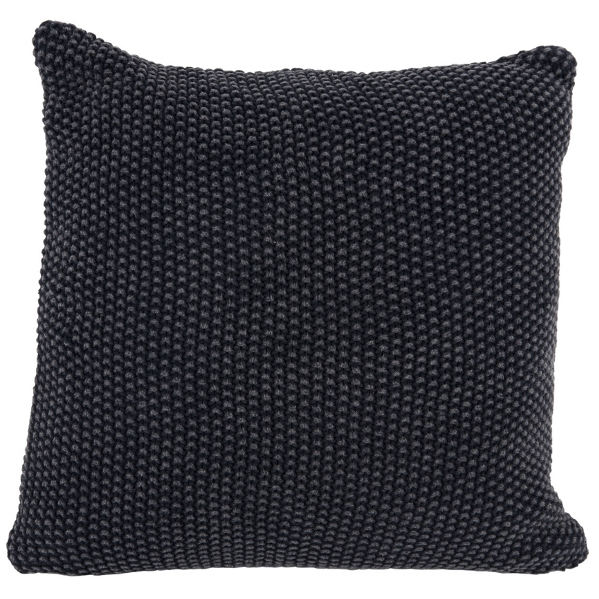 Present time Antracitově šedý bavlněný polštář Dotty 45 x 45 cm