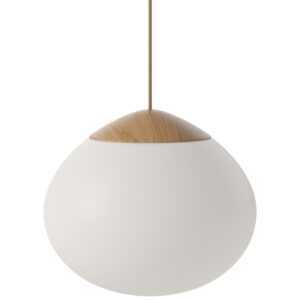 Bolia Opálově bílé skleněné závěsné světlo Acorn 32 cm