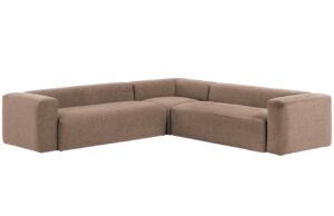 Kave Home Světle růžová rohová pohovka Blok 320 x 320 cm