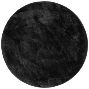 Nordic Living Antracitově šedý látkový kulatý koberec Amis 160 cm