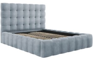 Micadoni Sametová postel Mamaia 140 x 200 cm s úložným prostorem