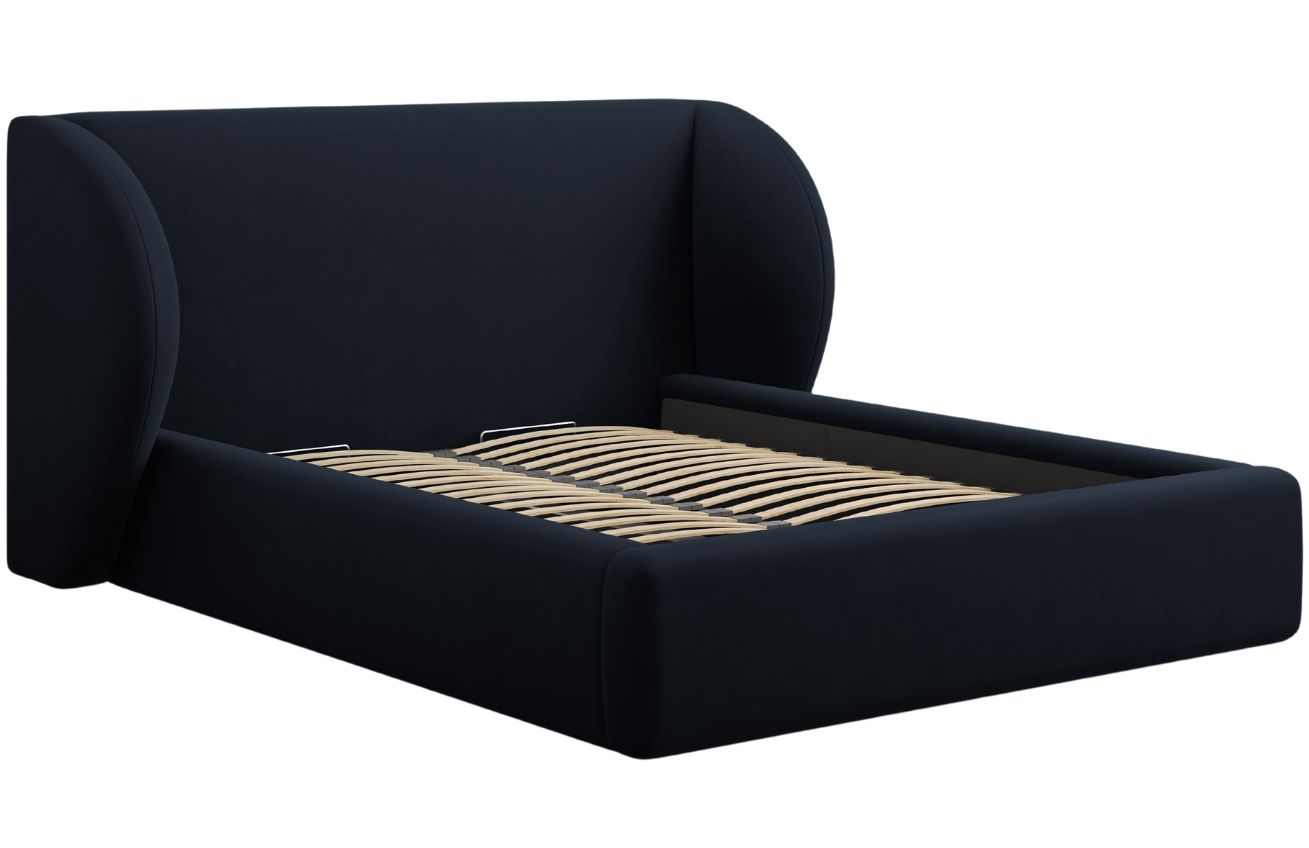 Micadoni Sametová postel Miley 160 x 200 cm s úložným prostorem