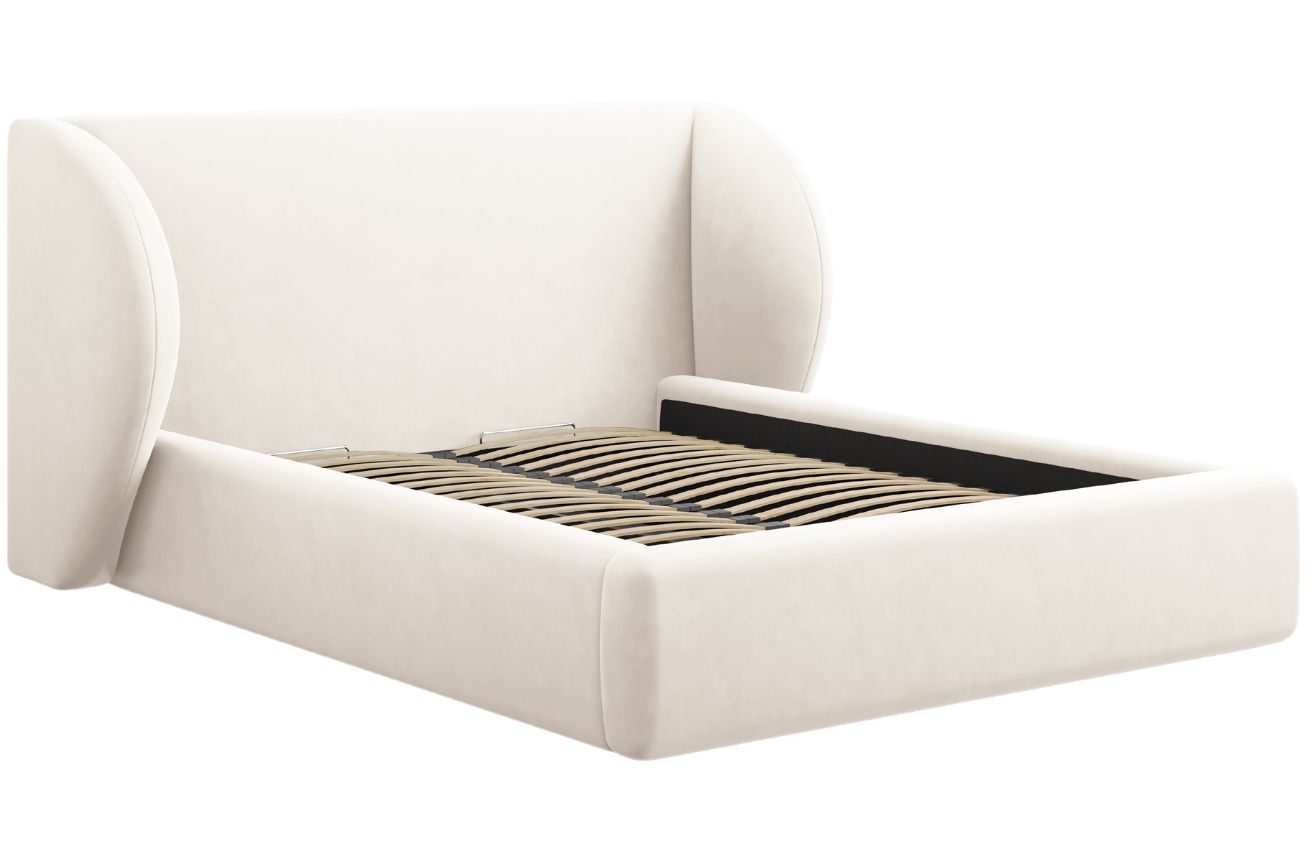 Micadoni Sametová postel Miley 180 x 200 cm s úložným prostorem