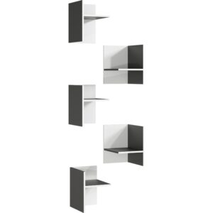 Germania Set pěti bílo-šedých přídavných polic Pasadena