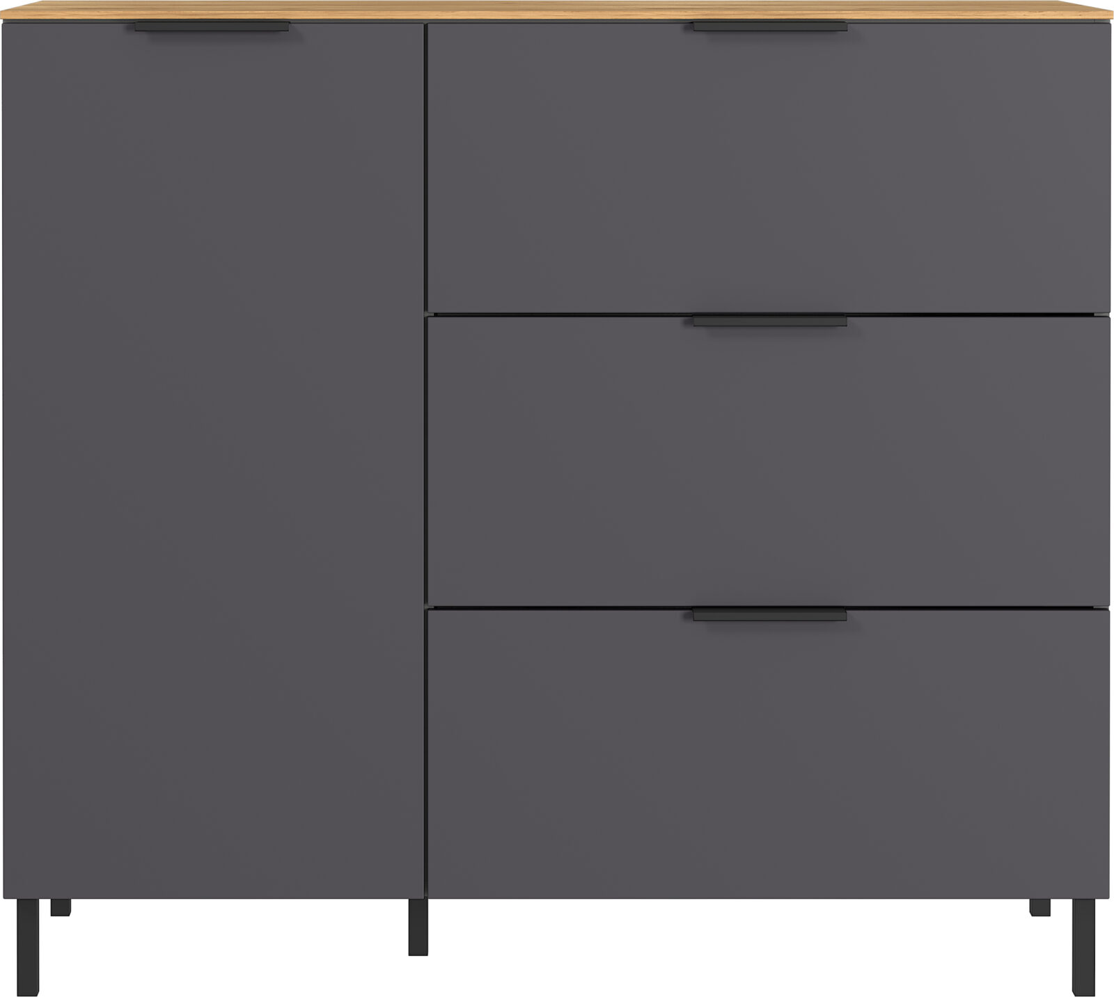 Germania Grafitově šedá komoda California 109 x 40 cm