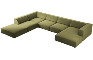 Cosmopolitan Design Sametová rohová pohovka Arendal 364 cm