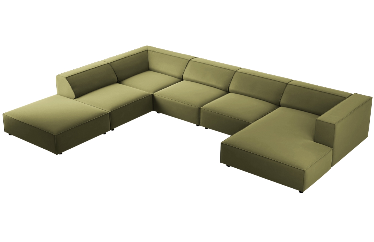 Cosmopolitan Design Sametová rohová pohovka Arendal 364 cm