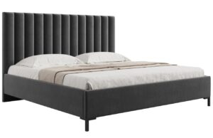 Micadoni Sametová postel Allison 160 x 200 cm s úložným prostorem