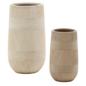 Set dvou béžových zahradních květináčů Kave Home Tival Ø 24/35 cm