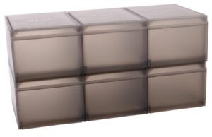 Joseph Joseph Set šesti šedých plastových úložných boxů na boty Shoecase