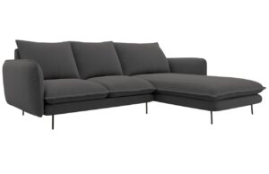 Cosmopolitan Design Tmavě šedá čalouněná rohová pohovka Vienna 225 cm