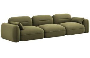 Cosmopolitan Design Zelená sametová čtyřmístná pohovka Sydney 320 cm