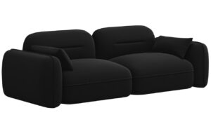 Cosmopolitan Design Černá sametová trojmístná pohovka Sydney 230 cm