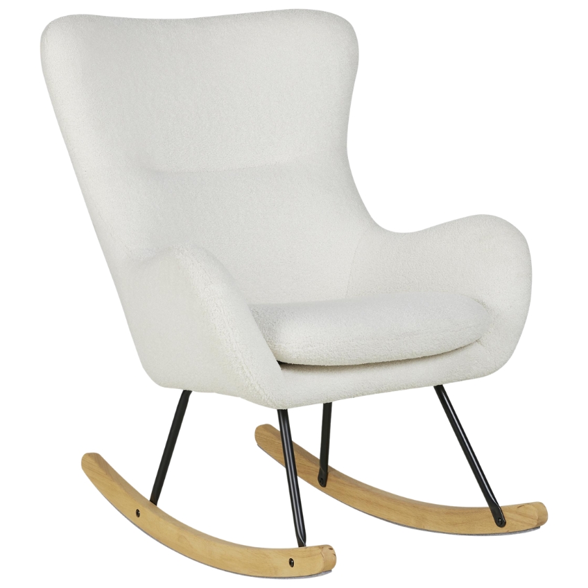 Bílé čalouněné houpací křeslo Quax Basic