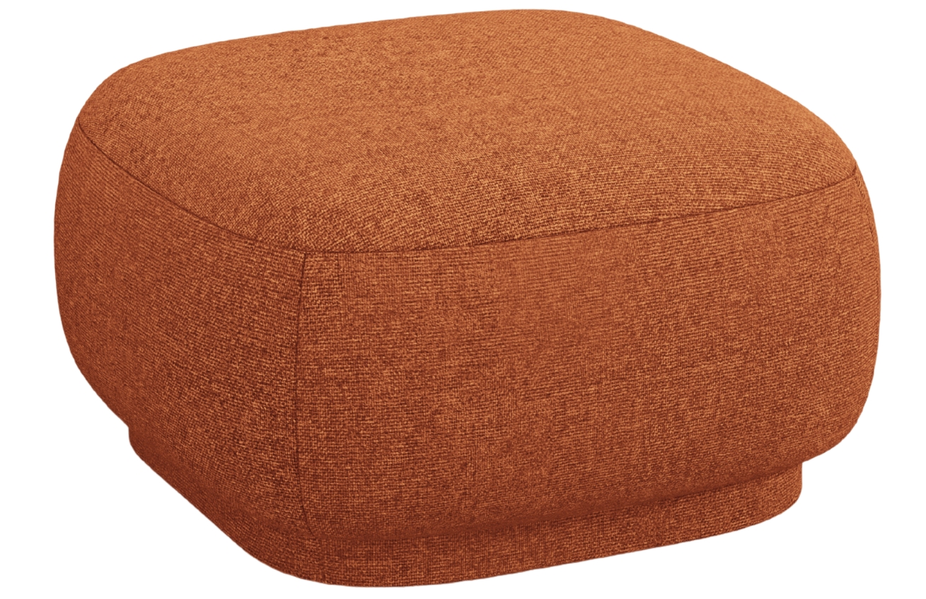 Cosmopolitan Design Terakotově oranžová čalouněná podnožka Camden 65 x 65 cm
