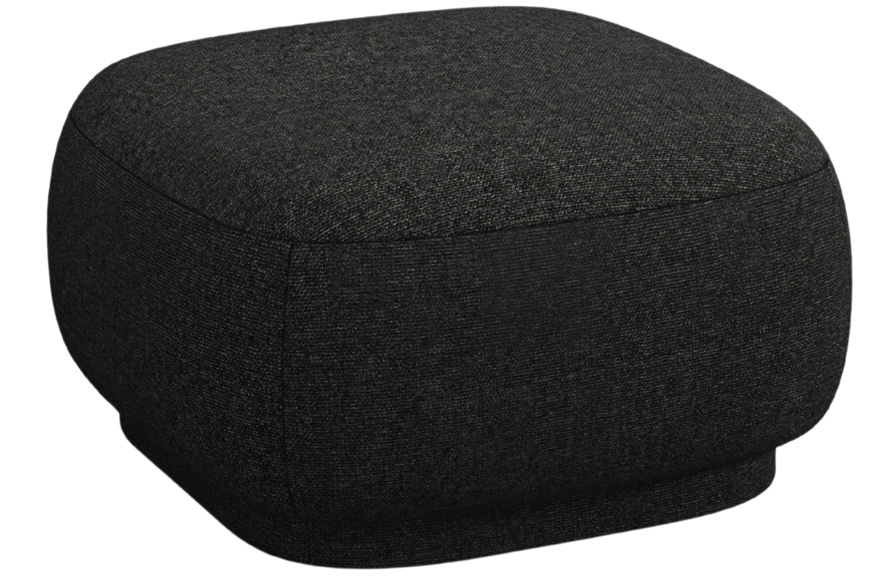 Cosmopolitan Design Černá čalouněná podnožka Camden 65 x 65 cm