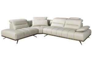 Angel Cerdá Světle šedá kožená rohová pohovka No. 6243