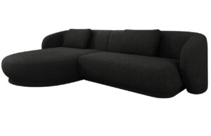 Cosmopolitan Design Černá čalouněná rohová pohovka Camden 289 cm