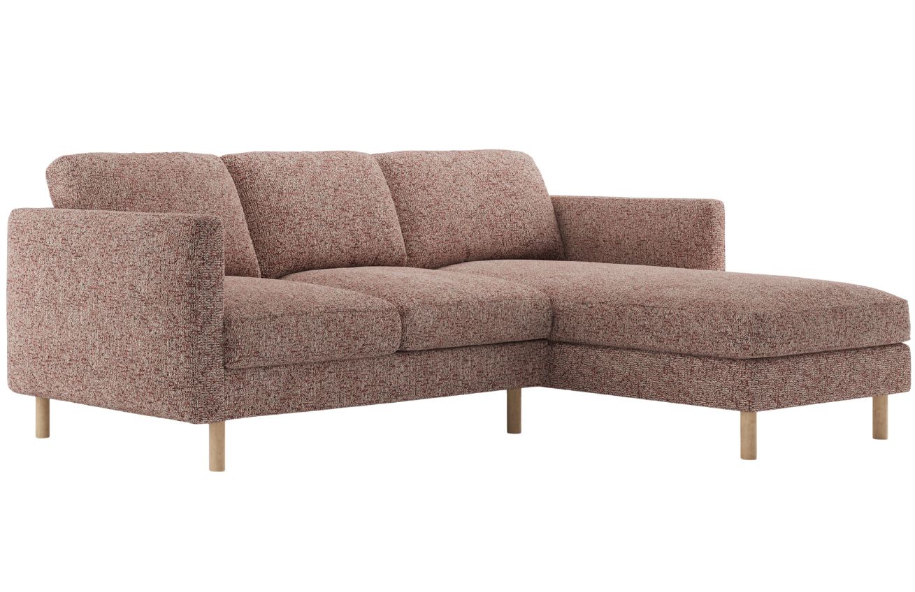 Micadoni Růžová rohová pohovka Eden 250 cm