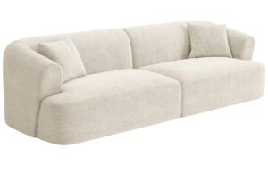 Cosmopolitan Design Krémově bílá manšestrová čtyřmístná pohovka Campi 255 cm