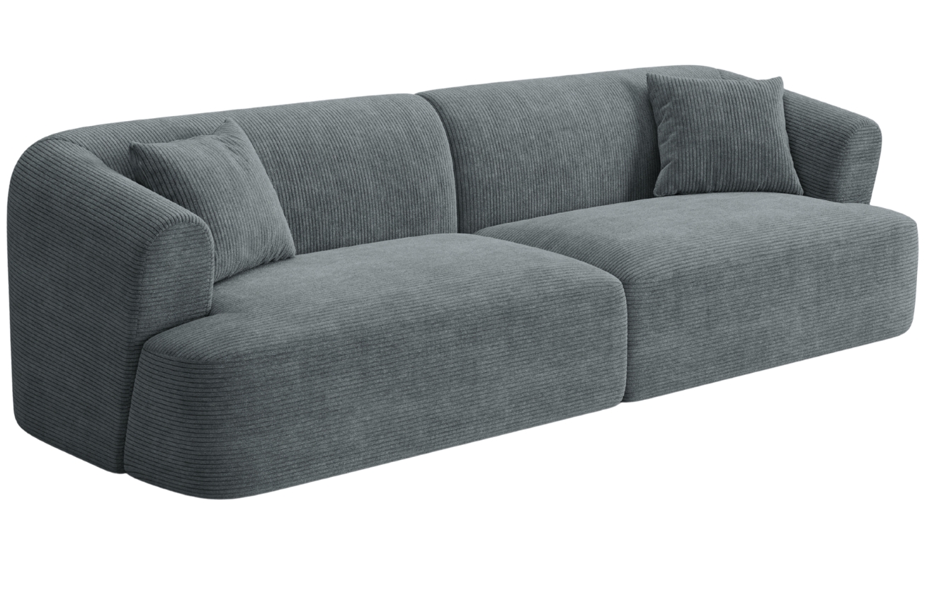 Cosmopolitan Design Šedá manšestrová čtyřmístná pohovka Campi 255 cm